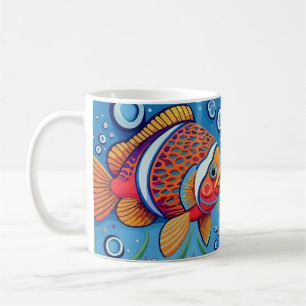 サンゴカラフル礁にカラフルある魚の魚 コーヒーマグカップ