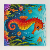 サンゴカラフル礁の中に鮮やかいる乗馬 ジグソーパズル (横)