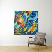 サンゴカラフル礁の外来熱帯魚 タペストリー (インサイチュ(横))