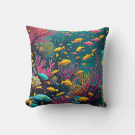 サンゴカラフル礁の小さな魚 クッション