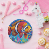 サンゴカラフル礁の魚 ペーパープレート (パーティー)