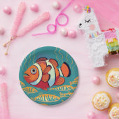 サンゴカラフル礁の魚 ペーパープレート (パーティー)
