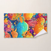 サンゴカラフル礁アートワーク バスタオルセット (ハンドタオル)