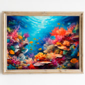 サンゴカラフル礁デジタルオイル塗装 ポスター
