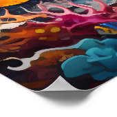 サンゴカラフル礁デジタルオイル塗装 ポスター (角)