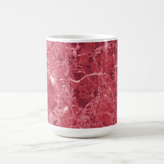 サンゴカラフル赤大理石 コーヒーマグカップ (中央)