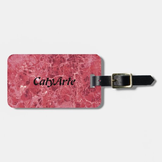 サンゴカラフル赤大理石 ラゲッジタグ (正面横)