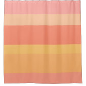 サンゴカラーズシックサーモンピーチクリームストライプズ シャワーカーテン (正面)