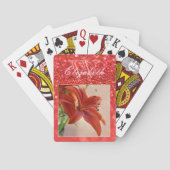 サンゴガーリーグリッタースパークルスモノグラムカスタム写真 トランプ (裏面)