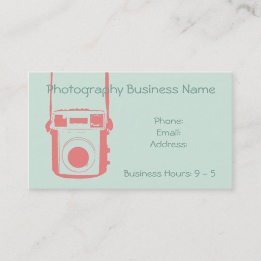 サンゴガーリー造幣局ヴィンテージカメラ名刺 名刺 (正面)