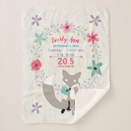 サンゴキツネベビーガール統計ウォーターカラーリース シェルパブランケット