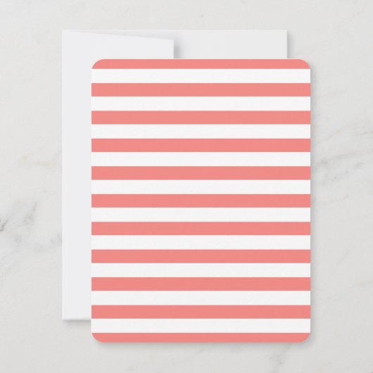 サンゴクローバーモノグラムストライプとメモカード 招待状 (裏面)