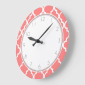 サンゴクローバー模様 ラージ壁時計 (傾斜)