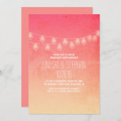 サンゴグラデーション弦光婚約パーティ招待状 招待状 (正面/裏面)