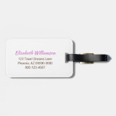 サンゴグリッターイニシャルモノグラムカスタムリリー写真 ラゲッジタグ (裏面横)