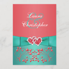 サンゴグリーンフローラが参加ハート結婚式2 招待状