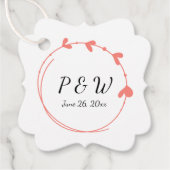 サンゴシンプルハートリースモノグラ結婚ム フェイバータグ (正面)