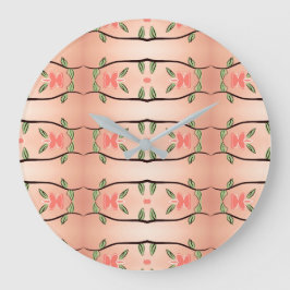 サンゴスタイリッシュとインクイーブラック付き時計 ラージ壁時計