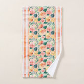 サンゴストライプのフローラバスタオルセット バスタオルセット (ハンドタオル)