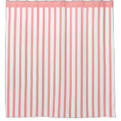 サンゴストライプの白 シャワーカーテン (正面)