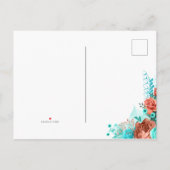 サンゴスペインのとターコイズフローラ結婚ズ 案内ポストカード (裏面)