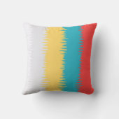 サンゴターコイズイエローホワイトストライプズ クッション (裏面)