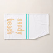 サンゴターコイズホワイトビーチタイポグラフィ バスタオルセット (ハンドタオル)