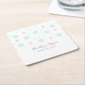 サンゴターコイズ紙吹雪紙コースター スクエアペーパーコースター (アングル)