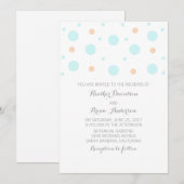 サンゴターコイズ紙吹雪結婚式の招待 招待状 (正面/裏面)