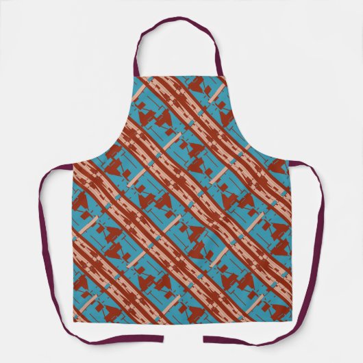 サンゴターコイズ錆地中海の斜タイル エプロン (正面)