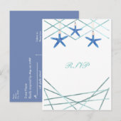 サンゴダカ・モダンライン エレガントビーチウェディング 返信ハガキ インビテーションポストカード (正面/裏面)