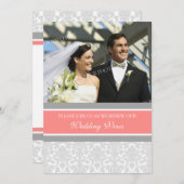 サンゴダマスク結婚写真の誓いの更新招待状 招待状 (正面/裏面)