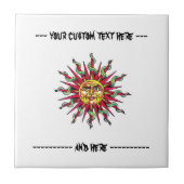 サンゴッドクール顔の頭を表す漫画のタトゥー タイル (正面)