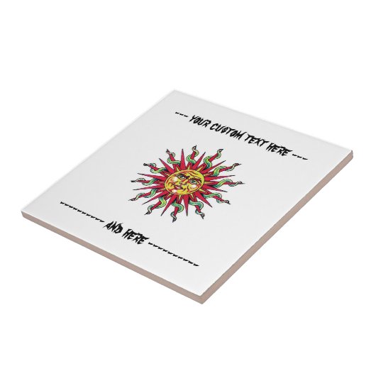 サンゴッドクール顔の頭を表す漫画のタトゥー タイル (側面)