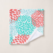 サンゴティール(緑がかった色)アクアダリアフローラバスデコール バスタオルセット (ウォッシュタオル)