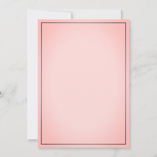 サンゴティール（緑がかった色）ピンクハミングバードフローラベビーシャワー 招待状 (裏面)