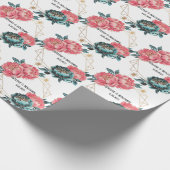 サンゴティール(緑がかった色)プオーニー金ゴールド幾何結婚体 ラッピングペーパー (角)