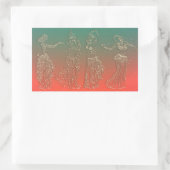 サンゴティール(緑がかった色)ベリー踊りダンサーパーティー 長方形シール (バッグ)