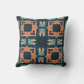 サンゴティール（緑がかった色）ベージュブルーサウスウエストルックラージタイル クッション (裏面)