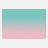 サンゴティール（緑がかった色）ホワイトとライトピンクのミッグラデーションクス ラッピングペーパーシート (正面2)