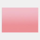 サンゴティール（緑がかった色）ホワイトとライトピンクのミッグラデーションクス ラッピングペーパーシート (正面)
