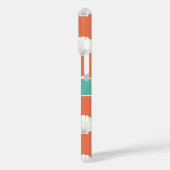 サンゴティール(緑がかった色)ホワイトクラムシェルズシーシェルズモノグラム Case-Mate iPhoneケース (裏面 / 左)