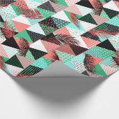 サンゴティール(緑がかった色)メンフィススタイル三角形 ラッピングペーパー (角)