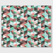 サンゴティール(緑がかった色)メンフィススタイル三角形 ラッピングペーパー (フラット)