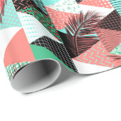 サンゴティール(緑がかった色)メンフィススタイル三角形 ラッピングペーパー (ロールコーナー)