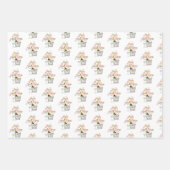 サンゴティール（緑がかった色）金ゴールドグリッターオーディアハッピーニューイヤー ラッピングペーパーシート (正面)