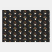 サンゴティール(緑がかった色)金ゴールドグリッターハッピーニューイヤーシャンパン ラッピングペーパーシート (正面2)