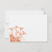 サンゴバラとターコイズワイルドフラワーウェディングRSVP 出欠カード (裏面)