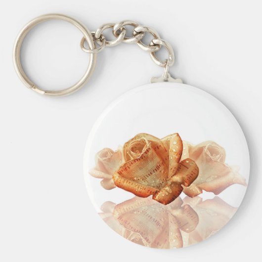 サンゴバラの花と楽譜 キーホルダー (正面)