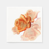 サンゴバラの花と楽譜 スタンダードカクテルナプキン (正面)